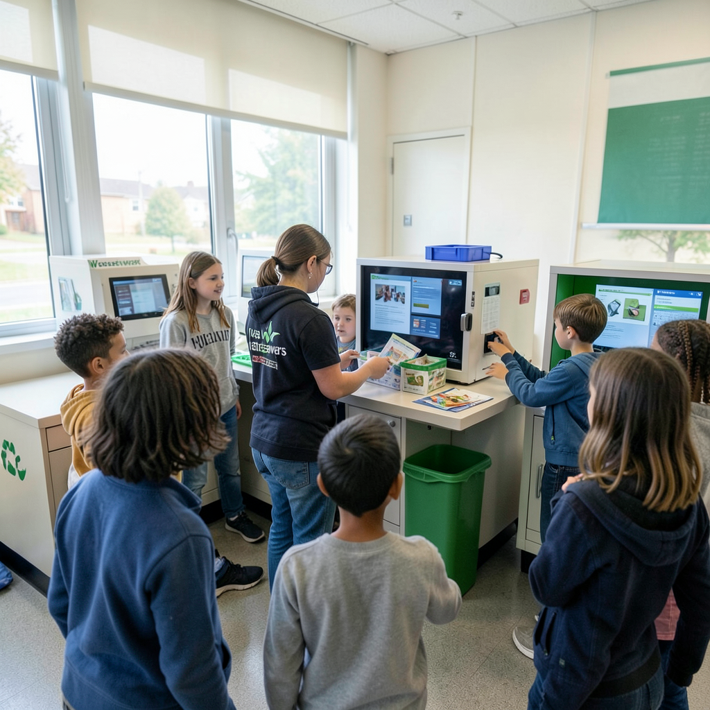Newport pupils relaunch refurbished Wastesavers Education Room
